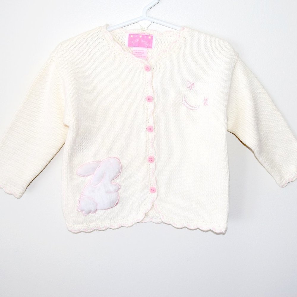 First Wish Easter Bunny Cardigan Sweater - 18 Months
